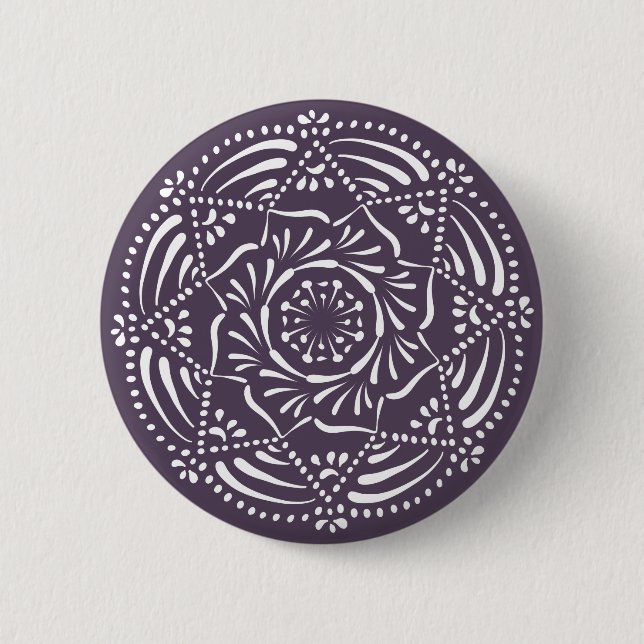 Badge Rond 5 Cm Plum Mandala (Devant)