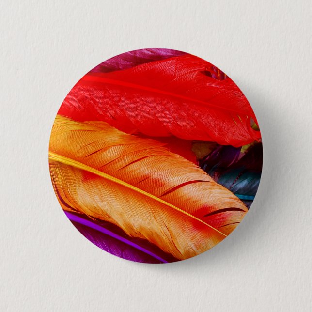 Badge Rond 5 Cm Plumes (Devant)