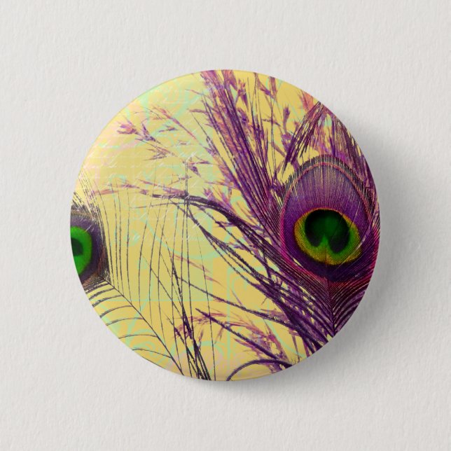 Badge Rond 5 Cm Plumes de paquetage pourpre (Devant)