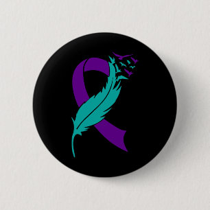 Badge Rond 5 Cm Plumes Prévention du suicide Sensibilisation Vous