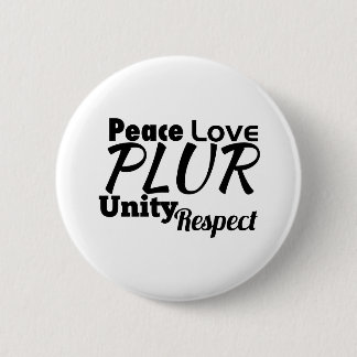 Badge Rond 5 Cm PLUR - Paix, Amour, Unité, Respect
