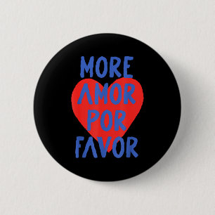 Badge Rond 5 Cm Plus d'Amour R Favor Rouge Cœur Mignon Citation d'