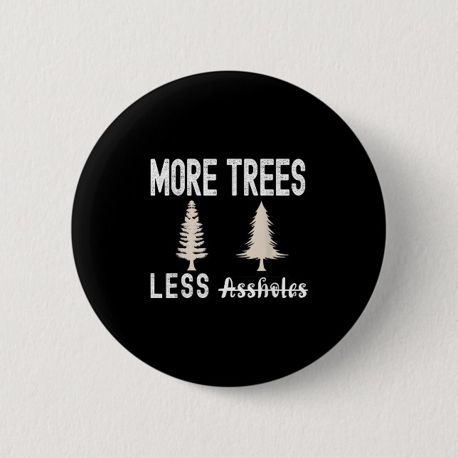 Badge Rond 5 Cm Plus d'arbres moins de trous Sweater de Noël laid  (Devant)