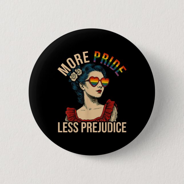 Badge Rond 5 Cm Plus de fierté moins de préjugés Mois de la fierté (Devant)