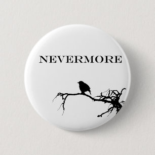 Badge Rond 5 Cm Plus de poème Raven Edgar Allan Poe Design