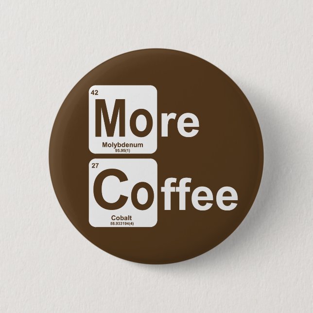 Badge Rond 5 Cm Plus de tableau périodique du café (Devant)