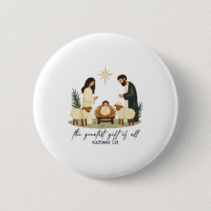 Badge Rond 5 Cm Plus Grand Cadeau De Tous Crèche Chrétien Noël