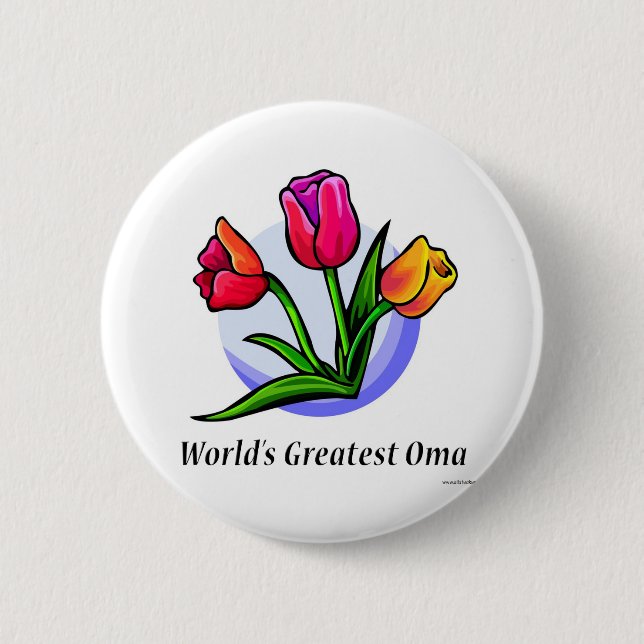 Badge Rond 5 Cm Plus grand Oma du monde (Devant)