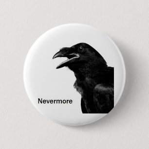 Badge Rond 5 Cm Plus jamais Raven
