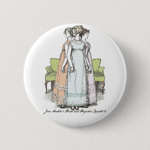 Badge Rond 5 Cm Plus jeune et plus grand, Jane Austen Pride & Pré