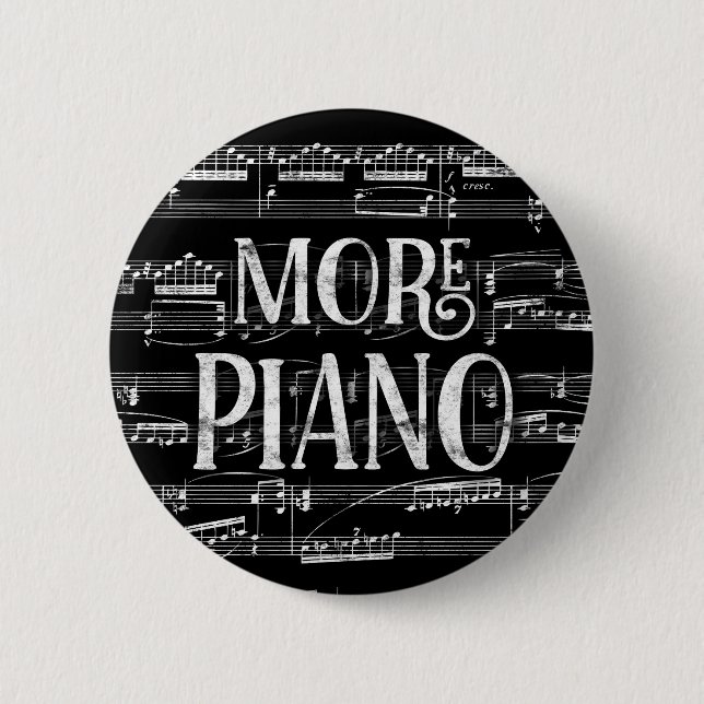 Badge Rond 5 Cm Plus Piano Chalkboard - Black White Music (Devant)