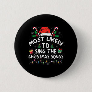 Badge Rond 5 Cm Plus susceptible de chanter les chants de Noël Chr
