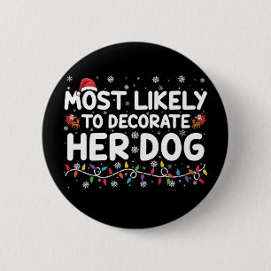 Badge Rond 5 Cm Plus susceptible de décorer son chien Famille Noël