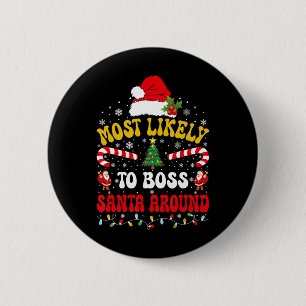 Badge Rond 5 Cm Plus susceptible de diriger le Père Noël autour de
