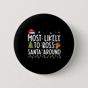 Badge Rond 5 Cm Plus susceptible de diriger le Père Noël avec amus