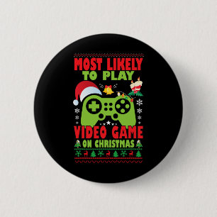 Badge Rond 5 Cm Plus susceptible de jouer au jeu vidéo Famille app
