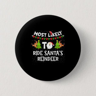 Badge Rond 5 Cm Plus susceptible de monter le renne de Noël famill