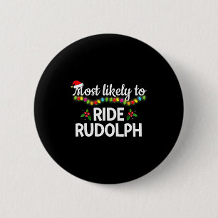Badge Rond 5 Cm Plus susceptible de monter Rudolph drôle de famill