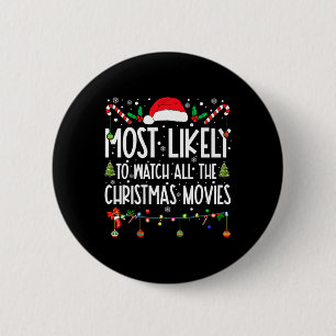 Badge Rond 5 Cm Plus Susceptible de Regarder Tous les Films de Noë