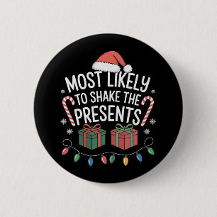 Badge Rond 5 Cm Plus susceptible de secouer les cadeaux de Noël en