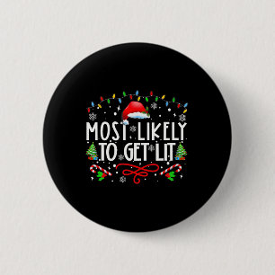 Badge Rond 5 Cm Plus susceptible de s'enflammer Boire amusant Noël