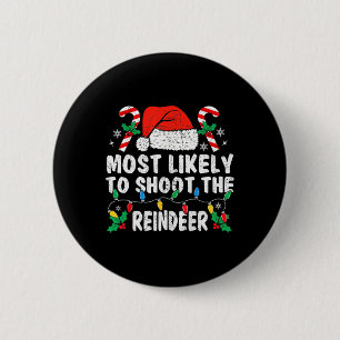 Badge Rond 5 Cm Plus susceptible de tirer sur la famille de rennes