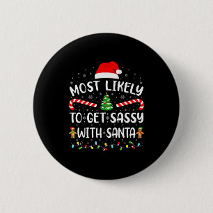 Badge Rond 5 Cm Plus susceptible d'être défoncé avec le Père Noël