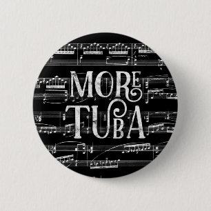Badge Rond 5 Cm Plus Tuba Chalkboard - Black White Music