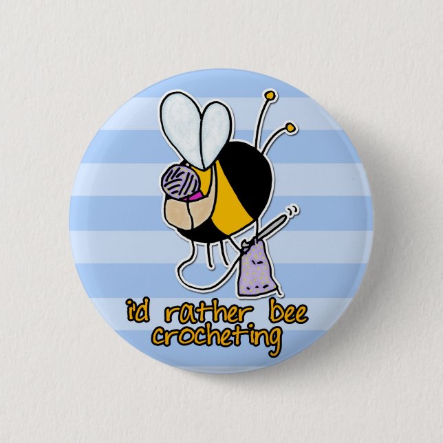 Badge Rond 5 Cm plutôt faire du crochet d'abeille (Devant)