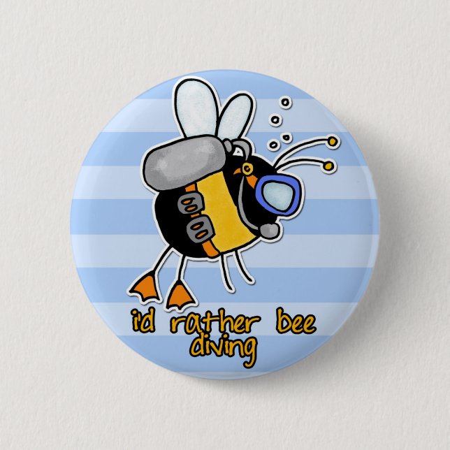 Badge Rond 5 Cm plutôt plongée d'abeille (Devant)