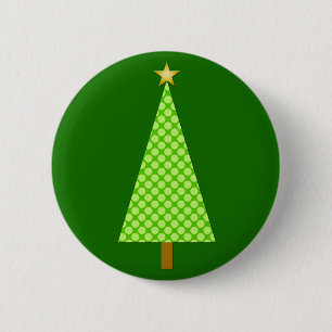 Badge Rond 5 Cm Pneuka vert citron vert point arbre de Noël modern