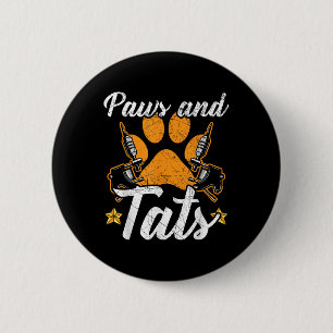 Badge Rond 5 Cm Poches Et Tats Encaissant Tatoueur Tatouant Chien 