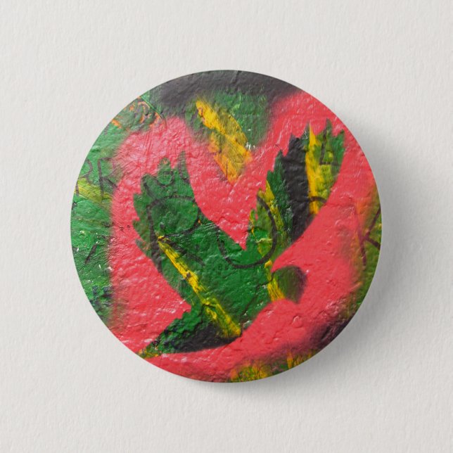 Badge Rond 5 Cm Pochoir de colombe de paix (Devant)