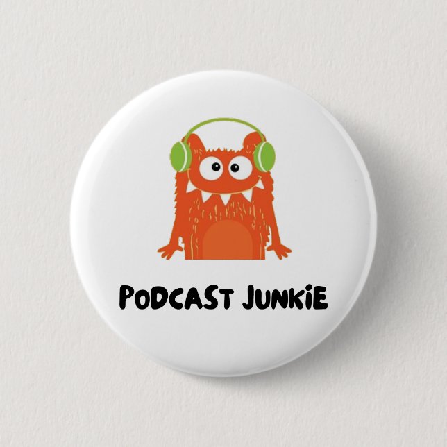 Badge Rond 5 Cm Podcast junkie (Devant)