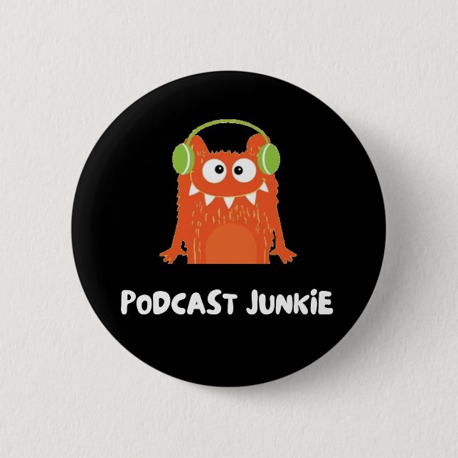 Badge Rond 5 Cm Podcast junkie (Devant)