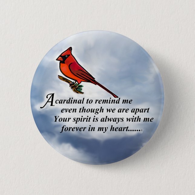 Badge Rond 5 Cm Poème commémoratif cardinal (Devant)