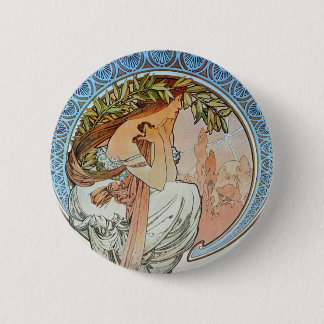 Badge Rond 5 Cm Poésie, Mucha