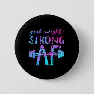 Badge Rond 5 Cm Poids De L'Objectif Forte Motivation De L'Exercice
