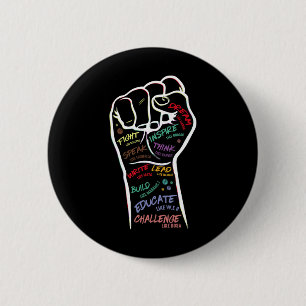 Badge Rond 5 Cm Poignée Black Lives Problème Black Histoire Mois