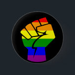 Badge Rond 5 Cm Poing de LGBT<br><div class="desc">Lutter pour vos droits !</div>