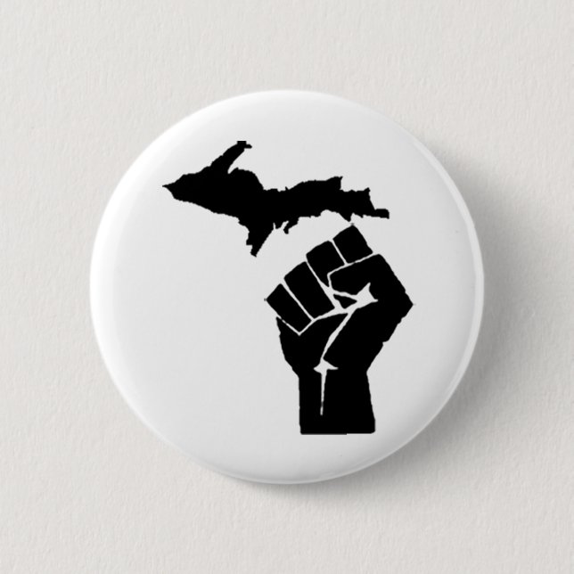Badge Rond 5 Cm Poing du Michigan (Devant)