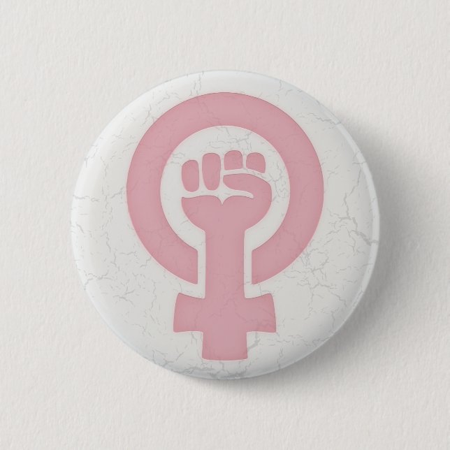 Badge Rond 5 Cm Poing féministe (Devant)