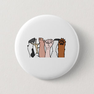 Badge Rond 5 Cm Poings animaux d'égalité