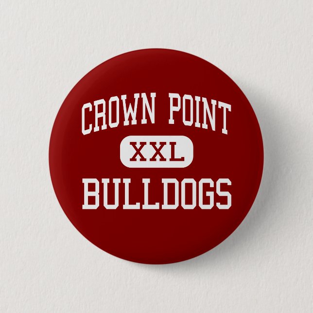 Badge Rond 5 Cm Point de couronne - bouledogues - haut - point de (Devant)
