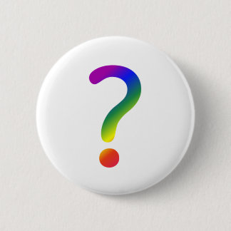 Badge Rond 5 Cm Point d'interrogation arc-en-ciel