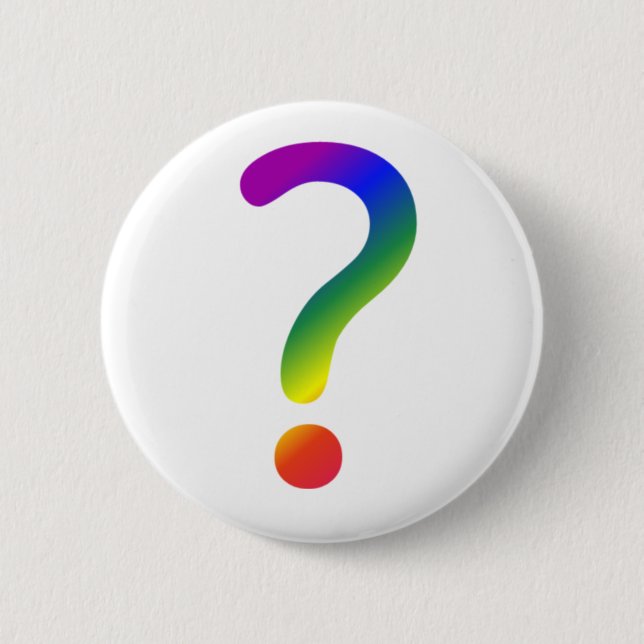 Badge Rond 5 Cm Point d'interrogation Rainbow (Devant)