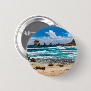 Badge Rond 5 Cm Pointe des Châteaux, Grande-Terre, Guadeloupe