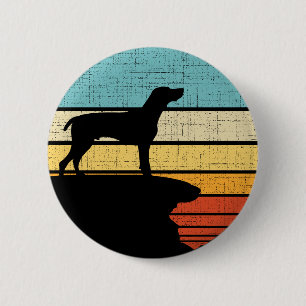 Badge Rond 5 Cm Pointeur allemand à cheveux court Retro Vintage 60