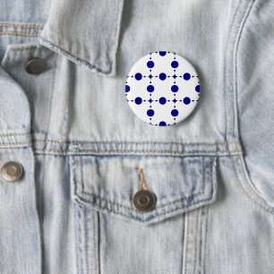 Badge Rond 5 Cm Points bleus de marine, Motif à pois, Pois