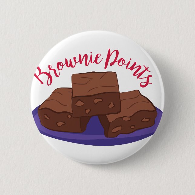 Badge Rond 5 Cm Points Brownie (Devant)